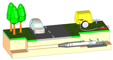 Erdrakete Ø 80 mm (mit Aufweitungshülse auf Ø 121 mm möglich) inkl. Öler mieten leihen