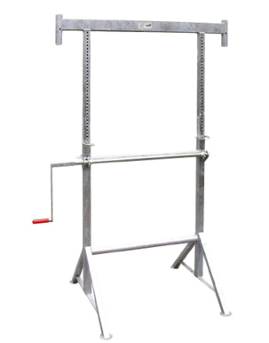 Kurbel-Gerüstbock M. Geländerpfosten, Klein 1,20m - 1,90m  mieten leihen